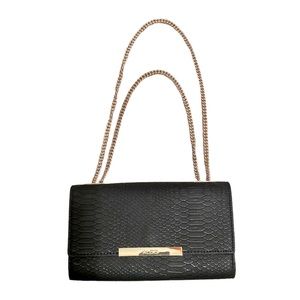 Aldo faux snakeskin print Crossbody Purse with Gold Chain, doubles as a Clutch